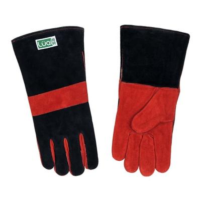 China Hot Selling Puncture Resistant Amazon Cow Split Leather Safety Oven Cut Resistant Industrial Welding Gloves for sale