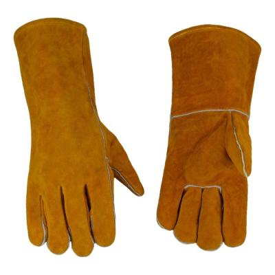 China Real Leather Safety Working Gloves Anti Abrasion Heat Resistant Welding Gloves for sale