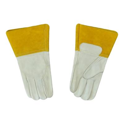 China Fleece Anti Abrasion Coating Guante Soldador Barbecue Stick Gardening Work Leather Welding Gloves for sale