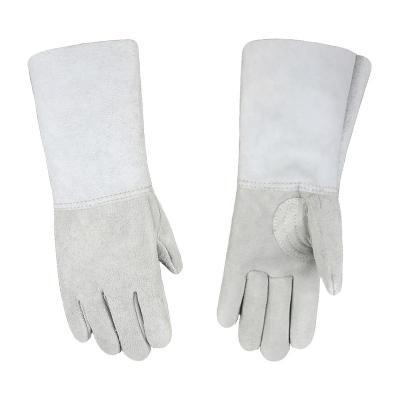 China Construction Hand Work Safety Long Cuff Cow Welder Split Tig Welding Gloves Leather Leather for sale