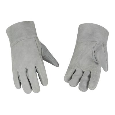 China Construction Logo Cheap Price Custom Cow Split Leather Construction Work Safety Leather Gloves for sale