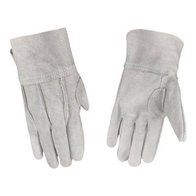 China Japan Style Anti-Slip Cow Split Leather Industrial Lifting Hand Work Leather Gloves For Labor for sale