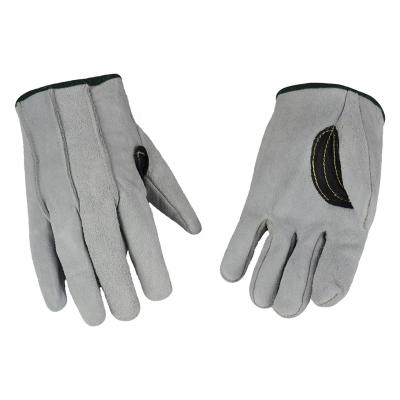 China Anti-abrasion made from thickest most durable size free rivulet leather split leather work gloves for sale