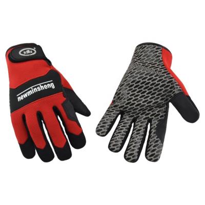 China Soft Custom Silicone LOGO Polyester Synthetic Leather Multi Purpose Safety Gloves for sale