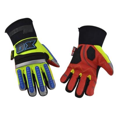 China Waterproof Custom LOGO TPR Impact Oil Field Gas Anti Cut Gloves Level 5 Heavy Duty Work Gloves for sale