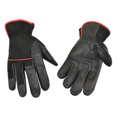 China Custom LOGO Cow Grain Leather Reflective Garage Work Lineman Safety Soft Gloves for sale