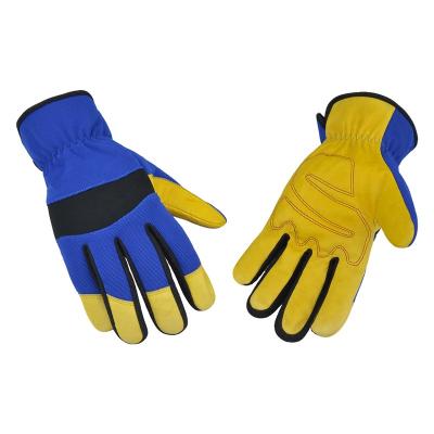 China Soft Size Safety Industrial Work Gloves Quality Yellow Buckskin Leather Leather for sale