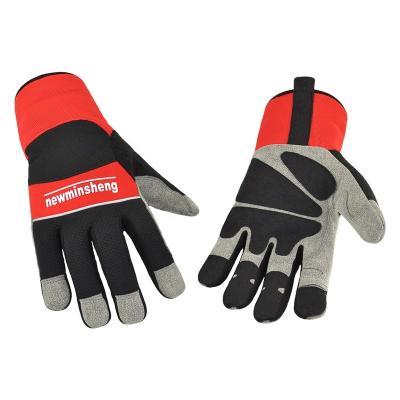 China Construction Work Safety Soft Two Way Synthetic Leather Gloves for sale