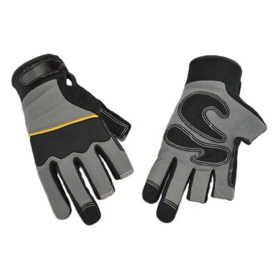 China Two Finger Safety Soft High Quality Synthetic Leather Gloves For Work for sale