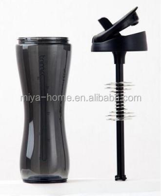 China BPA FREE Fitness Viable Protein Shaker Bottle With Straw And Stainless Steel Ball for sale