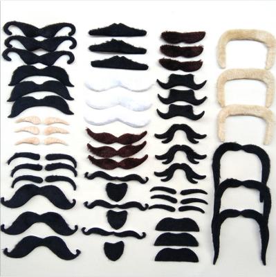 China High Quality Simulation Plush 48pcs Beard Beard Set For Makeup Party/Stage Cosplay Cartoon Cute Mustache for sale