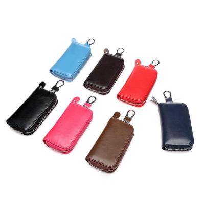 China Fashoion Custom Men's Leather Zipper Key Chain Case/Multifunctional Car Key Bag/Business Key Case for sale