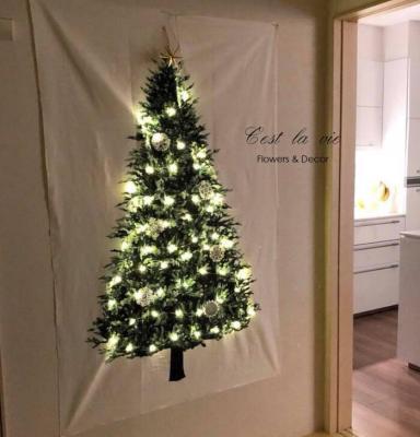 China Durable Hot Selling Simple Christmas Tree/Pine Cloth Wall Decoration Hanging Tool/Christmas Day Background Decoration for sale