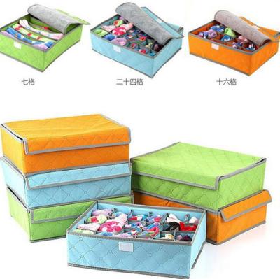 China Sustainable Hot Selling 7/16/24 Folding Storage Organization / Grid Nonwoven Fabric Home Sock / Underwear Bag for sale