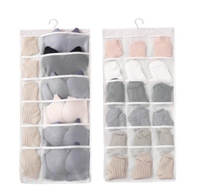 China Folding hanging bag socks storage/high quality thick double-sided storage underwear/cloth bra organizer for sale