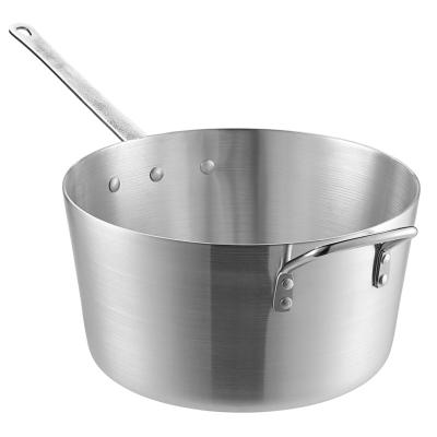 China Hot Sale High Quality Aluminum Sauce Pan Used Food Fry Pan Stocked Aluminum Base Cookware For Restaurant Sauce Pot for sale