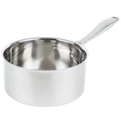 China Stocked Stock Pot Pan Cookware Soup Cooking Pots Frying Pan 4QT Commercial Heavy Duty Induction Stainless Steel Large Compound for sale