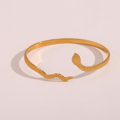 China Fashion TRENDY Open Personality INS Bracelet Snake Lattice Stainless Steel Plating 18K Female Slot for sale