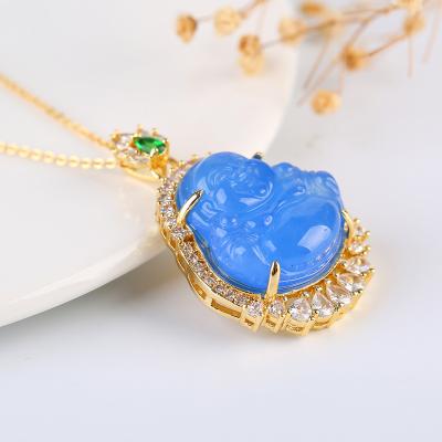 China FASHIONABLE Maitreya Pendant Necklace Men and Women Personalized Copper Plated Diamond Fashion Jewelry for sale