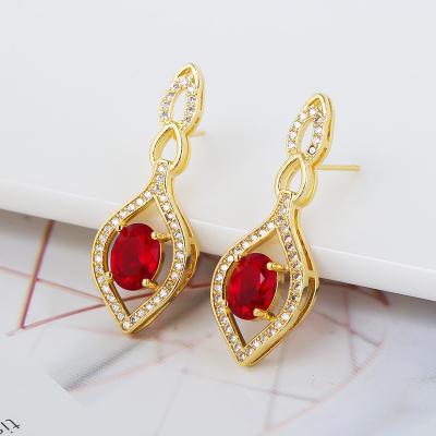 China High Quality Personality Crystal Zircon Earrings Eyes Fashion Irregular Women Trendy Jewelry for sale