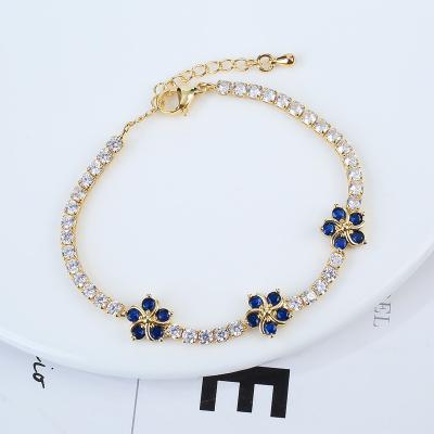 China FASHIONABLE Flower Bracelet Zircon Micro Inlaid 18K Gold Plating Design Factory Jewelry High Quality New Women for sale