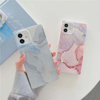 China Beautiful Marble Square Shockproof And Waterproof Women's Mobile Phone Shockproof Mobile Phone Cases For Phone 12 13 Pro Max for sale