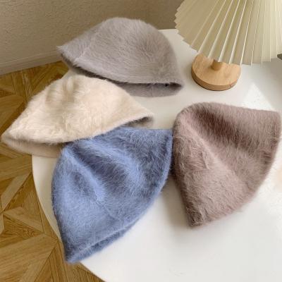 China Women Winter Rabbit Hair Hat Washable Custom Service Accepted for sale