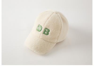 China Cream Color Faux Rabbit Fur Hat  Embroidered Winter Baseball Cap for sale