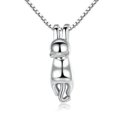 China Lovely Cremation Pet Pendant Necklace Jewelry Sterling Silver Cute Cat Memorial Keepsake CLASSIC Tiny Initial Urns for sale