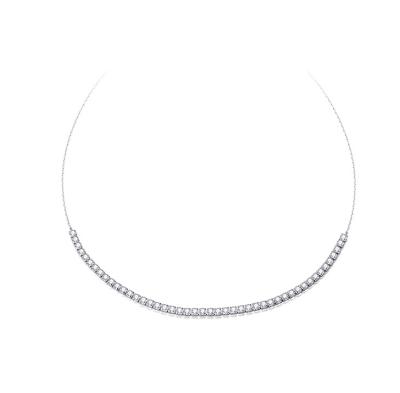 China CLASSIC s925 sterling silver CZ crystal women necklace women's new mature style sparkle fashion iced out tennis choker for sale