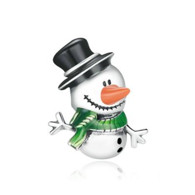 China CLASSIC ATHENAA Fashion Jewelry 925 Sterling Silver Christmas Snowman Santa With Color Zircon Beads for sale