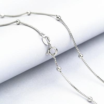 China Lead Free Nickel And 925 Sterling Silver Platinum Plating Box Chain With Round Pearl Necklace for sale