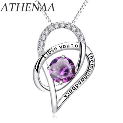 China Sterling Silver Jewelry Lead Rose Gold and Nickel Plated Heart Zircon Al Por Al Por Mayor Pendant Women ATHENAA joyas de plata 925 for sale