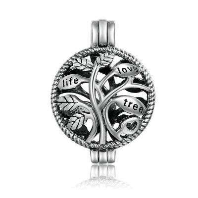 China 925 Sterling Silver Tree Of Life Pearl Cage Cage Pendant Charms Pendants For Necklace And Bracelet for sale