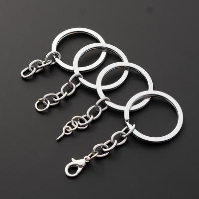 China Metal Key Chain Ring Key Ring White K Slot Key Chain Long Round Key Chain Jewelry Making DIY Wholesale for sale