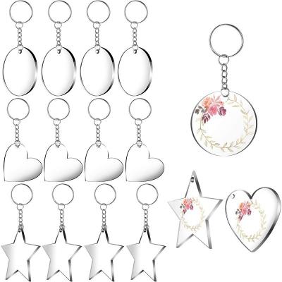 China Promotion Gift 100 Pcs Acrylic Clear Circle Discs Set Women Bag Keychain Blank Leather Tassel / Ring For DIY Jewelry Craft Kimter-Q397FZ for sale