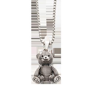 China Wholesale Hip Hop Cute Animal Titanium Steel Bunny Bear Pendant Hiphop Metal Necklaces for sale