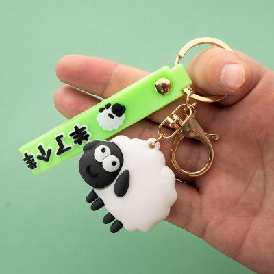 China New Arrival Fashion Silicone Plastic Sheep Key Chain Key Ring Chain Accessories Jewelry Making For Gifts for sale