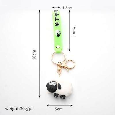 China Creative Personalized Key Chain Plastic Cute Sheep Key Chain Backpack Clasp for sale