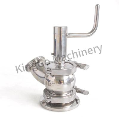 China General Sanitary SS304 Stainless Steel Manual Ball Type Bottom Tank Seat Valve With Threaded Welded Clamped Connection Ends for sale