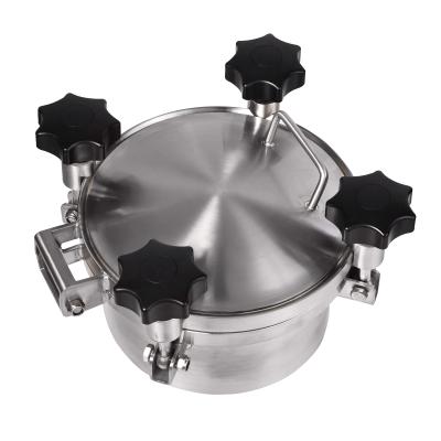 China Manual SS304 Stainless Steel Food and Wine Round Pressure Sanitary Manhole for sale