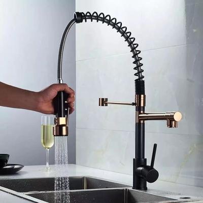 China Other Amazon Hot Sale Pull Out Home Faucet Brass Kitchen Faucet Gold Black Pink Kitchen Faucet for sale