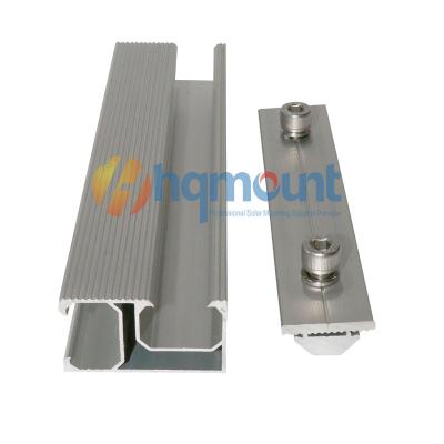 China Support Solar Modules hqmoun Solar Panel U Mini Rail Kit Solar Roof Mounting Bracket Aluminum Rail for sale