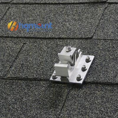 China Support Solar Modules HQmount latest patented design for asphalt shingle roofs Roof Solar Mounting System Waterproof Flashing Kit for sale