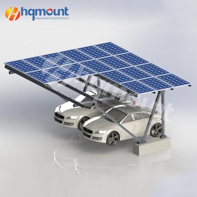 China Support Solar Modules HQ Mount modern design pv solar carport pre-assembled aluminum solar carport mount system ground solar carport rack for sale