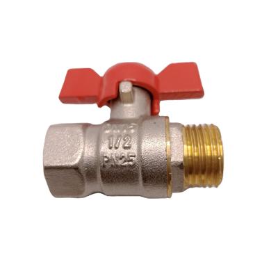 China BOYATU DN15 - DN25 ball valve brass nickel plating BYBV-20012 for sale