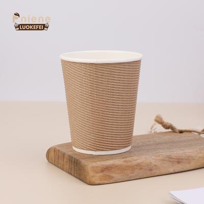 China Factory hot sale Insulated disposable corrugated fan logo cups paper cups china paper cups for sale