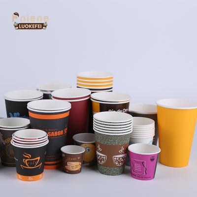 China /Biodegradable Recyclable 10oz Paper Cups Logo Printed Disposable Single Wall Takeaway 6oz Paper Cup for sale