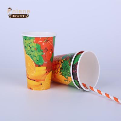 China Disposable LOGO Printed Custom Disposable Paper Cups Manufacturer Cold Drink Paper Cup for sale