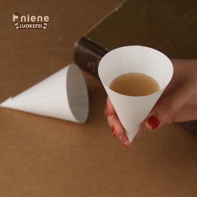 China New Product Disposable Rolled Cone Cup Paper Cups Disposable Biodegradable White Paper Cone Paper Cup for sale